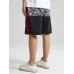 Mens Paisley Back Print Side Stripe Patchwork Loose Drawstring Shorts