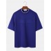 Mens Letter Embroidery Contrast Trim Stitching Short Sleeve T  Shirts