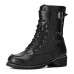 Men PU Non Slip Side Zipper Lace Up Retro Casual Boots