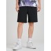 Mens Pattern Textured Loose Mid Length Drawstring Shorts