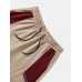 Mens Ethnic Ribbon Color Block Stitching Loose Drawstring Shorts